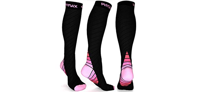 Physix Gear Women's Athletic - Comfortable Compression Socks