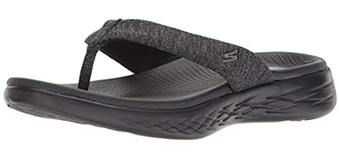 Skechers Performance Women's on-the-Go 600-15304 Flip-Flop, black, 8 M US