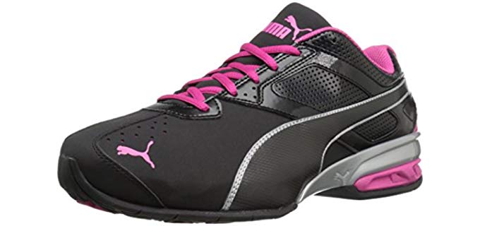 PUMA Women's Tazon 6 WN's fm Cross-Trainer Shoe Black Silver/Beetroot Purple, 9 M US