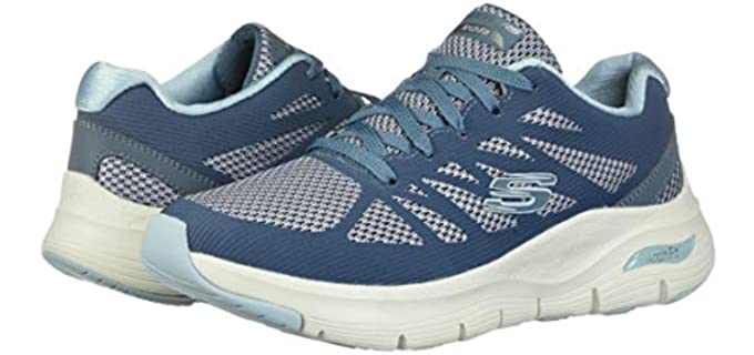 skechers arch support trainers