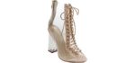 Liliana Women's Boot - Perspex Block Heel Shoe