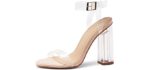 Shoe land Women's Clary - Perspex Block Heels