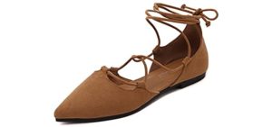 D’orsay Women's Meeshine - Pointed Ballet Flat in Plus Sizes