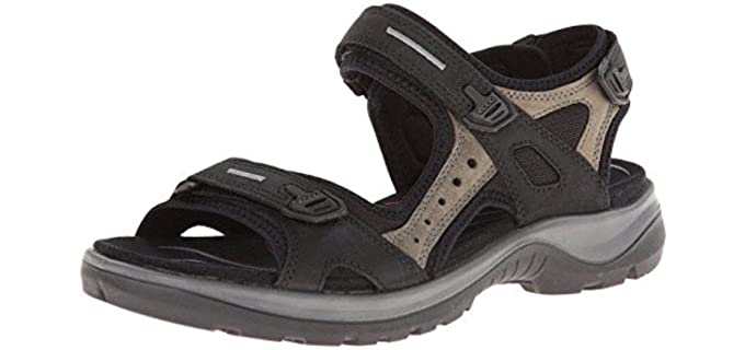 ECCO Women's Yucatan outdoor offroad hiking sandal, Black/Mole/Black, 4-4.5 M US