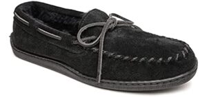 Minnetonka Men's Hardsole - Leather Loafer Slipper