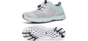 ALEADER Women's Adventure Aquatic Water Shoes Gray/Aqua Sky 7 D(M) US