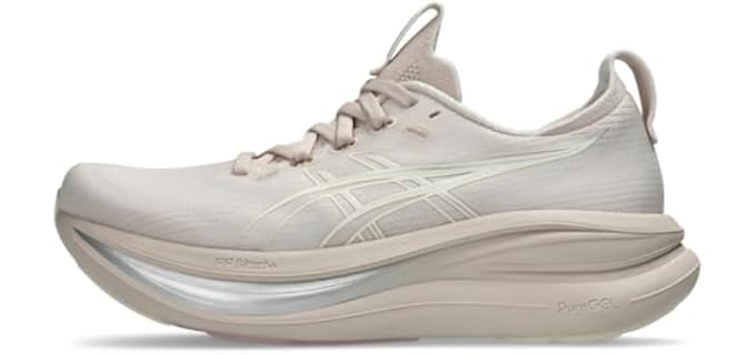 ASICS Women's Gel-Nimbus 28 Running Shoes, 8, Mineral Beige/Cream