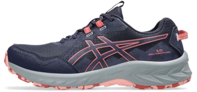 ASICS Women's Gel-Venture 10 Trail Running Shoes, 8, Midnight/Indigo Fog