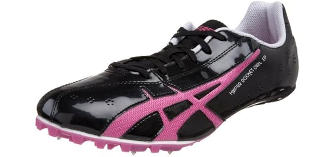 ASICS Women's Hyper-Rocketgirl Sp Track and Field Shoe,Black/Raspberry,9.5 M