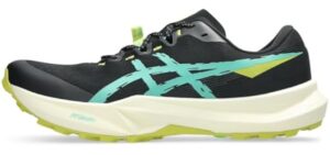 ASICS Men's Fuji LITE 6 Trail Running Shoes, 7, Black/Aurora Green