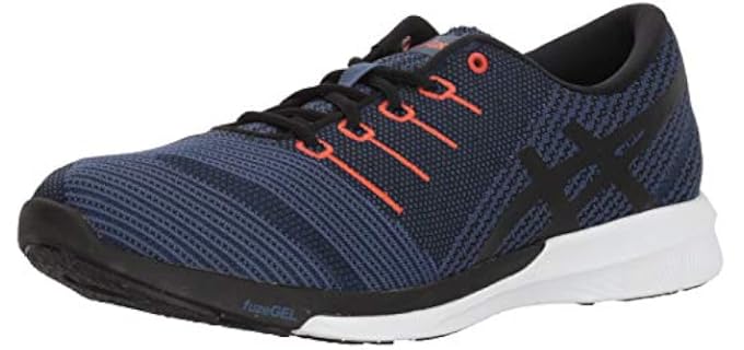 ASICS Men's fuzeX Knit, Blue/Black/Tomato, 6.5 D