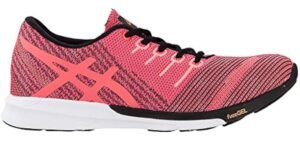 ASICS Women's fuzeX Knit Running Shoe Pink Glo/Flash Coral/Black 8.5 (S)