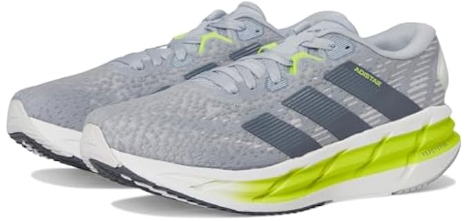 Adidas, Mens, Adistar 4 Running Shoes, Halo Silver/Onix/Solar Slime, 10, D - Medium