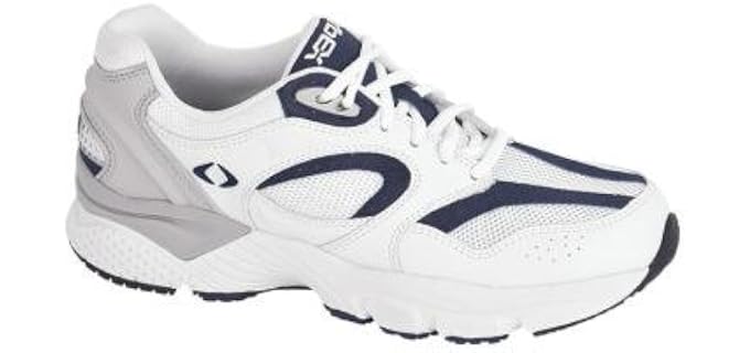 Aetrex Men's X521 Lenex Runner (6.5 W U.S. in White/Navy)