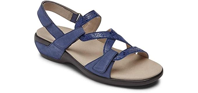 Aravon womens Power Comfort S Strap Sandal Blue Multi 5