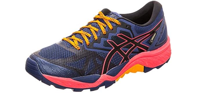 Asics Women's Traillaufschuh Gel-fujitrabuco 6 G-tx Trail Running Shoes, Blue (Blue Print/Black 400), 4 UK
