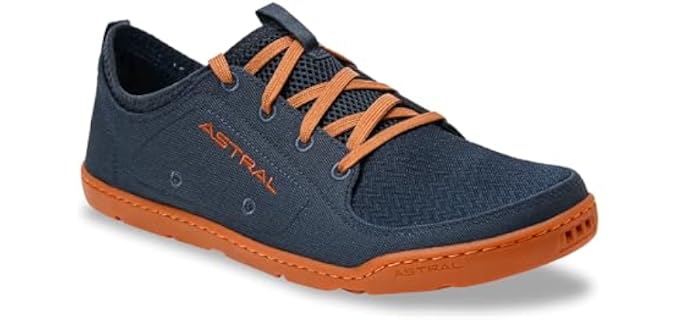 Astral Men's Loyak Shoes - Navy/Brown - M 10 | Barefoot, Quick-Drying, Minimalist Sneaker for Casual Wear, Water Sports, Travel, & Hiking
