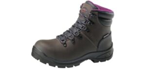 Avenger Builder work boot by FSI;; Oil Resistant, Slip Resistant, Soft Toe, 90 degree Defined Heel, Premium Leather, A8675 - Brown; Women Size 7 Wide Width