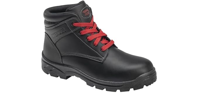 Avenger Work Boots Men's Steel Toe, A8000 Builder Mid Top Econ Work Boot Black, 11, Medium Width