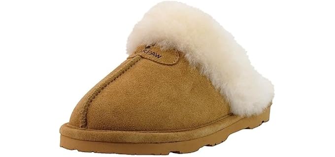 BEARPAW Women's Loki II Slipper, Iced Coffee, 9 | Suede Upper, Comfortable Indoor & Outdoor Shoes, Multiple Sizes & Colors