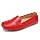 BEAUSEEN Red Penny Loafers for Women Size 9 Genuine Leather Women's Driving Loafers,9 US