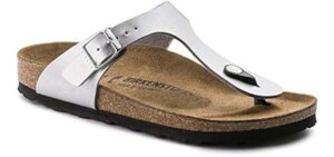 Birkenstock Women's Flip Flop Sandals, Silver, 9 Narrow