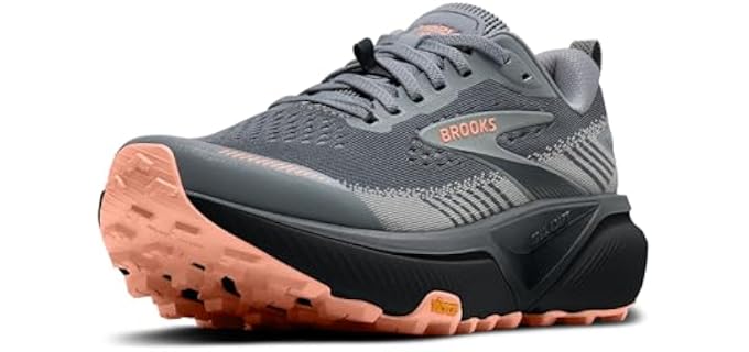 Brooks Women’s Cascadia 20 Trail Running Shoe - Grey/Grey/Peach - 9.5 Medium