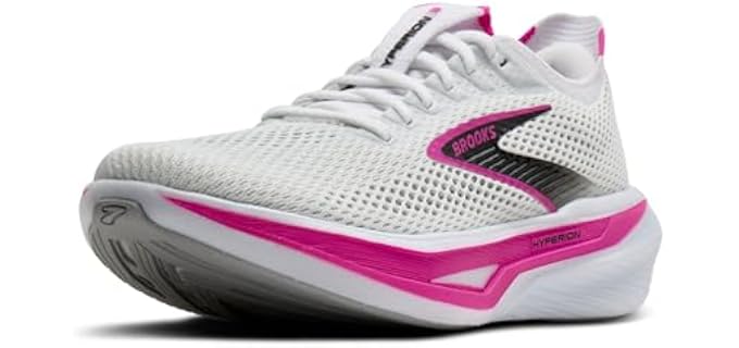 Brooks Women’s Hyperion 3 Neutral Running Shoe - White/Luminary/Cyber Pink - 8.5 Medium