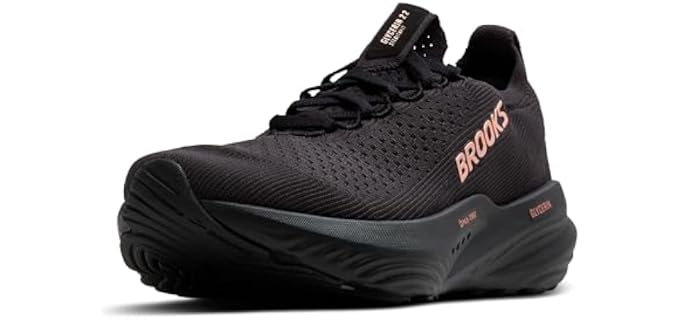 Brooks Women’s Glycerin Stealthfit 22 Neutral Running Shoe - Black/Grey/Rose Gold - 9 Medium