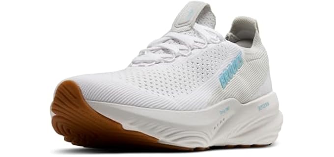 Brooks Men’s Glycerin Stealthfit 22 Neutral Running Shoe - White/Oyster/Blue - 10 Medium