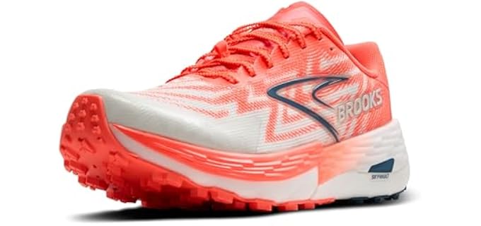 Brooks Women's Catamount 4 Speed Trail Running Shoe - Bit of Blue/Flame/Legion Blue - 6.5 Medium