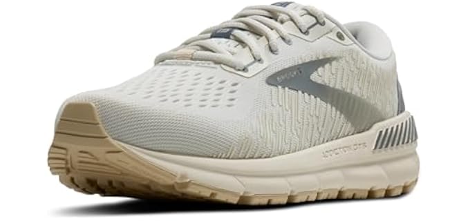 Brooks Women's Addiction GTS 15 Supportive Running Shoe - Vaporous Grey/Primer Grey/Sand - 9.5 Medium