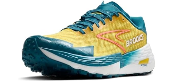Brooks Men's Catamount 4 Speed Trail Running Shoe - Quince/Celestial/Neo Ember - 10.5 Medium