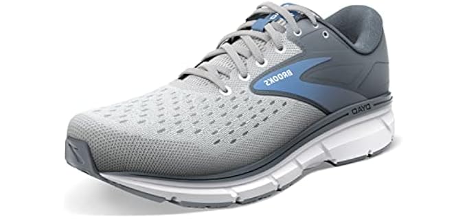 Brooks Women's Dyad 11 Running Shoe - Grey/White/Blue - 6 Medium