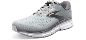 Brooks Men's Dyad 11 Running Shoe - Grey/Black/White - 12.5 Medium