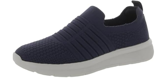 Clarks Women's Ezera Walk Oxford, Dark Navy Knit, 6.5 Medium US