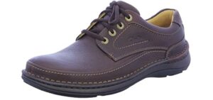 Clarks Men's Nature Three Derbys, Mahogany Leather, 8.5 UK