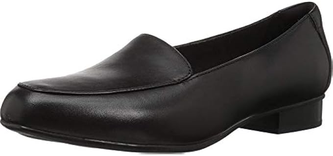 Clarks womens Juliet Lora Loafer, Black Leather, 5.5 US