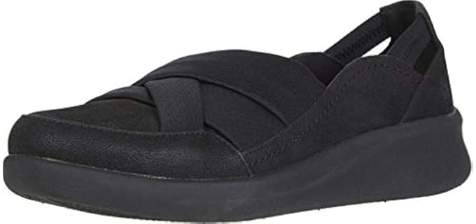 Clarks Women's Sillian 2.0 Star Loafer, Black Synthetic, 075 M US