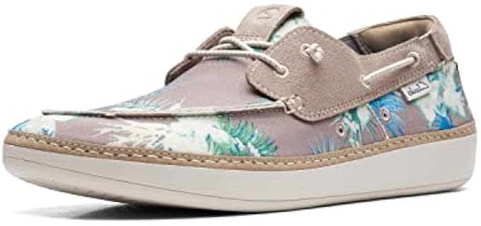 Clarks mens Higley Tie Sneaker, Sand Floral Textile, 13 US