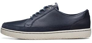 Clarks Collection Men's Hodson Lace Sneaker, Navy Leather, 11 Medium US