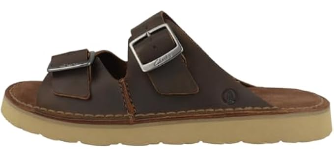 Clarks Men's Solsbury Strap Slide Sandal, Beeswax Leather, 11 US