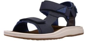 Clarks Men's Breeze Trail Cloudsteppers Athletic Sandal, Navy, 12