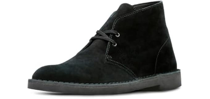 Clarks Collection Mens Bushacre 2 Ankle Boots, Black Suede, 11 Medium US
