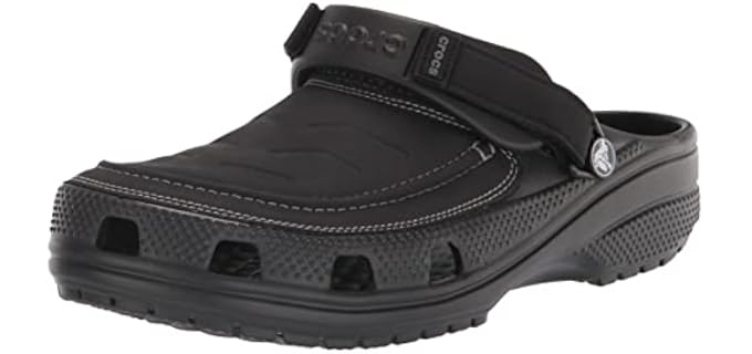 Crocs Men's Yukon Vista II LiteRide Clogs, Black/Slate Grey, 11