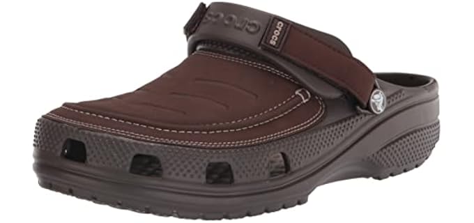 Crocs Men's Yukon Vista II LiteRide Clogs, Espresso/Mushroom, 11 Men