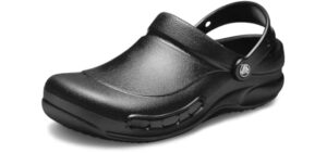 Crocs Unisex-Adult Bistro Work Clogs, Black, 9 Women/7 Men | All Day Comfort at Work, Slip Resistant, Healthcare, Hospitality, Food Service Workers, Easy to Wipe Clean, ASTM Certified