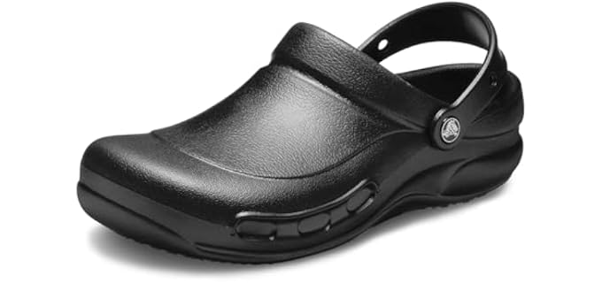Crocs Unisex-Adult Bistro Work Clogs, Black, 9 Women/7 Men | All Day Comfort at Work, Slip Resistant, Healthcare, Hospitality, Food Service Workers, Easy to Wipe Clean, ASTM Certified