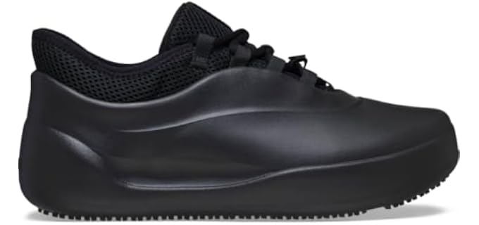 Crocs Men's Bistro No Hands Work Sneakers, Chef Works, 7 | All Day Comfort at Work, Lace-Up Shoes, for Healthcare, Hospitality, and Food Service Workers, Easy Clean, ASTM Certified