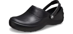 Crocs Women's Mercy Work Clog | Slip Resistant Work Shoes, Black/Black, 6 Women
